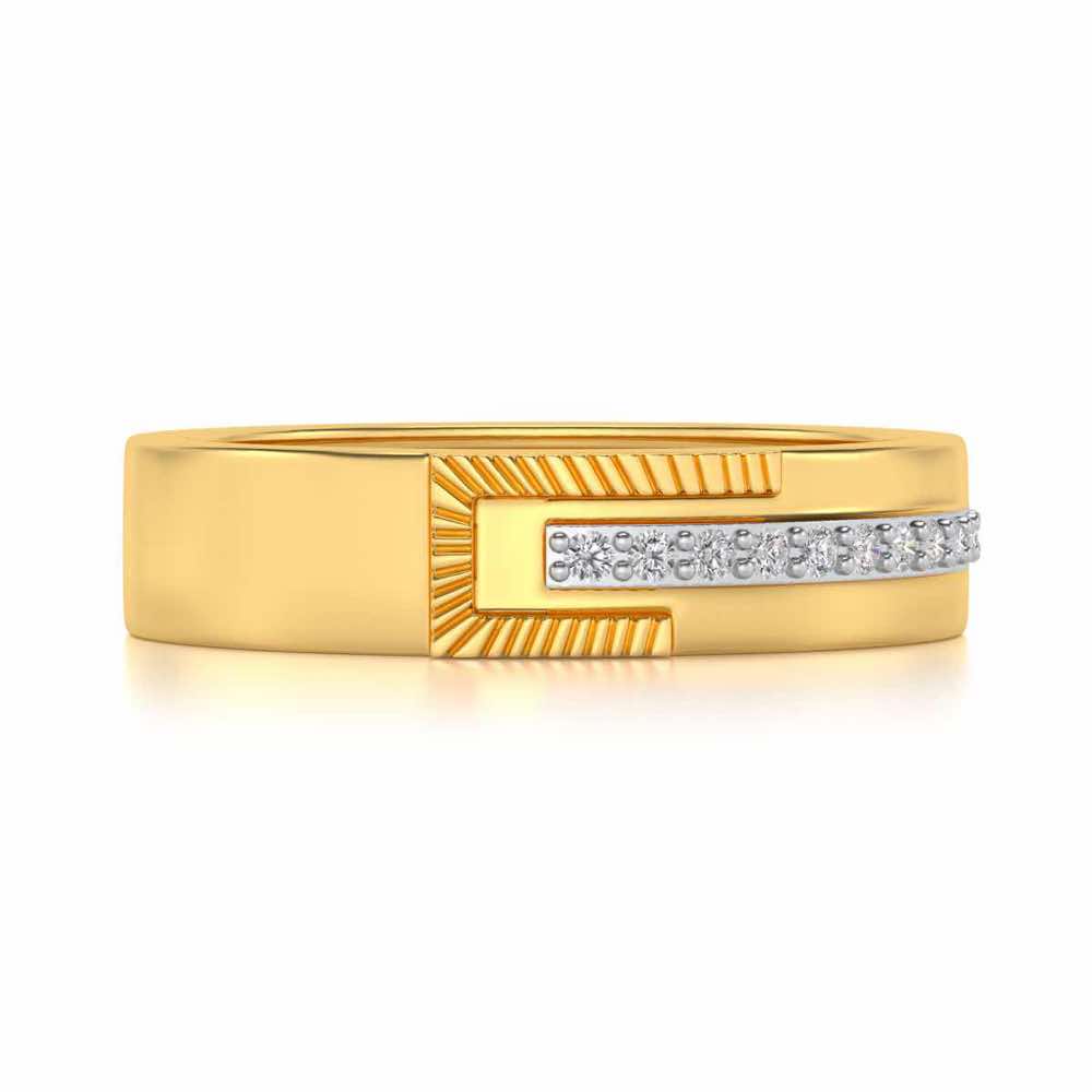 Semi-hinged Silver Band Ring - Yellow Gold - Image 4