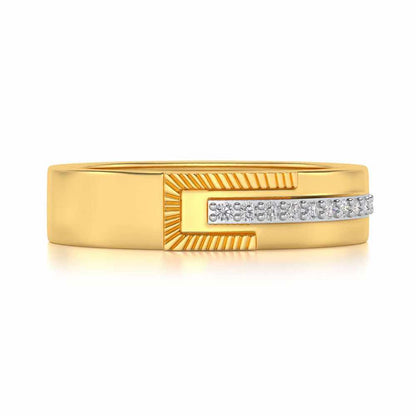 Semi-hinged Silver Band Ring - Yellow Gold - Image 4