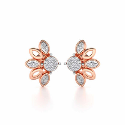 SemiFlora Silver Earrings - Rose Gold - Image 1