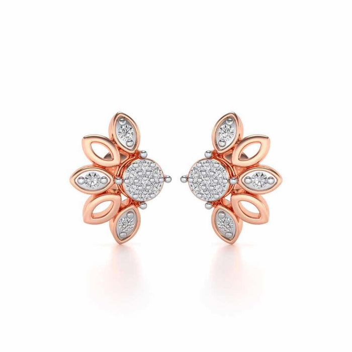 SemiFlora Silver Earrings - Rose Gold - Image 1