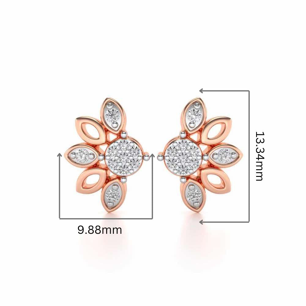 SemiFlora Silver Earrings - Rose Gold - Image 2