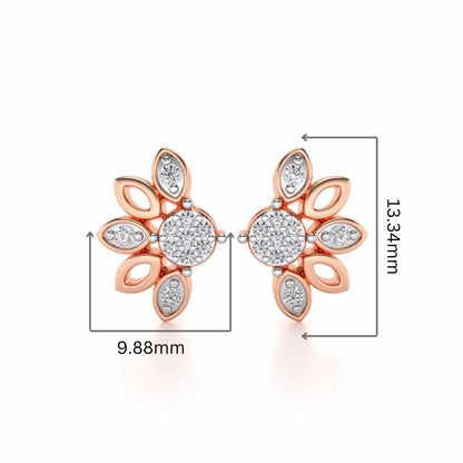 SemiFlora Silver Earrings - Rose Gold - Image 2