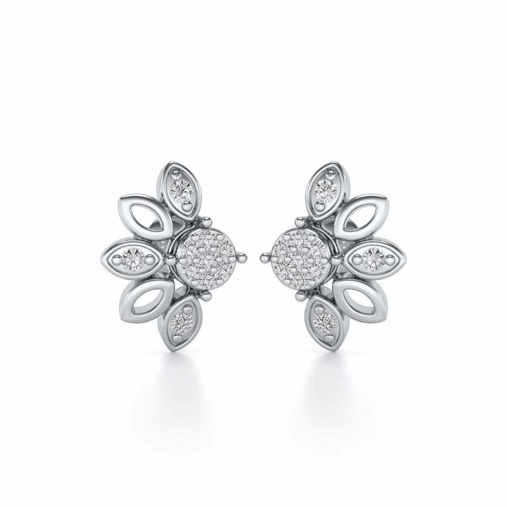 SemiFlora Silver Earrings - White Gold - Image 1