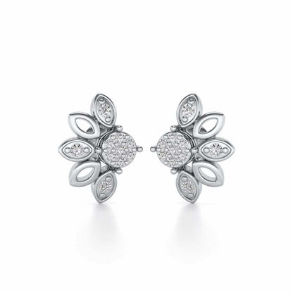 SemiFlora Silver Earrings - White Gold - Image 1