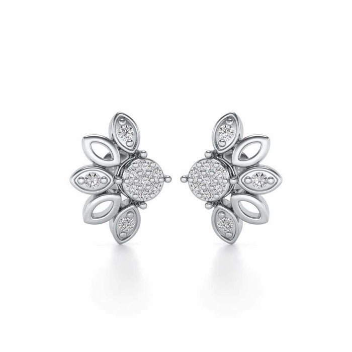 SemiFlora Silver Earrings - White Gold - Image 1
