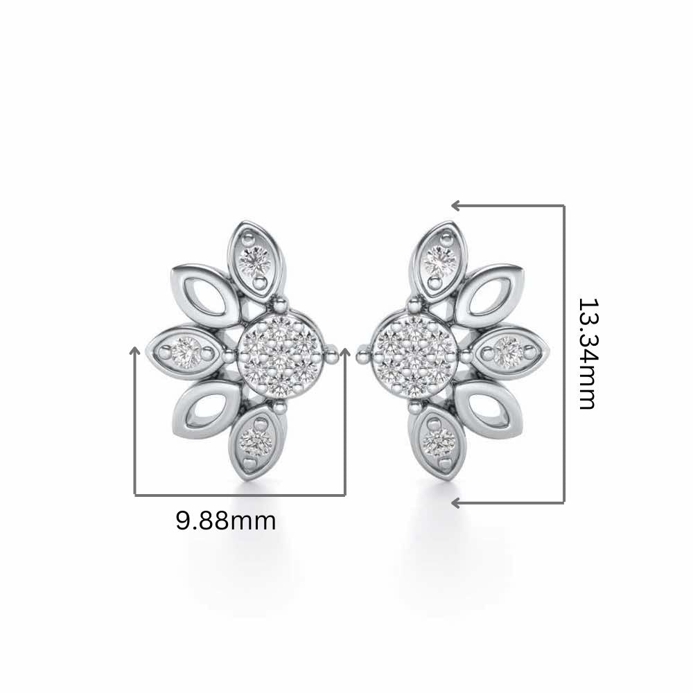 SemiFlora Silver Earrings - White Gold - Image 2