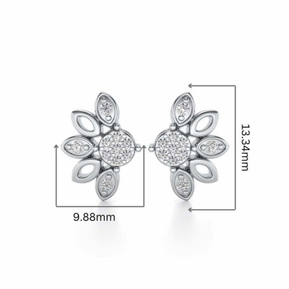 SemiFlora Silver Earrings - White Gold - Image 2