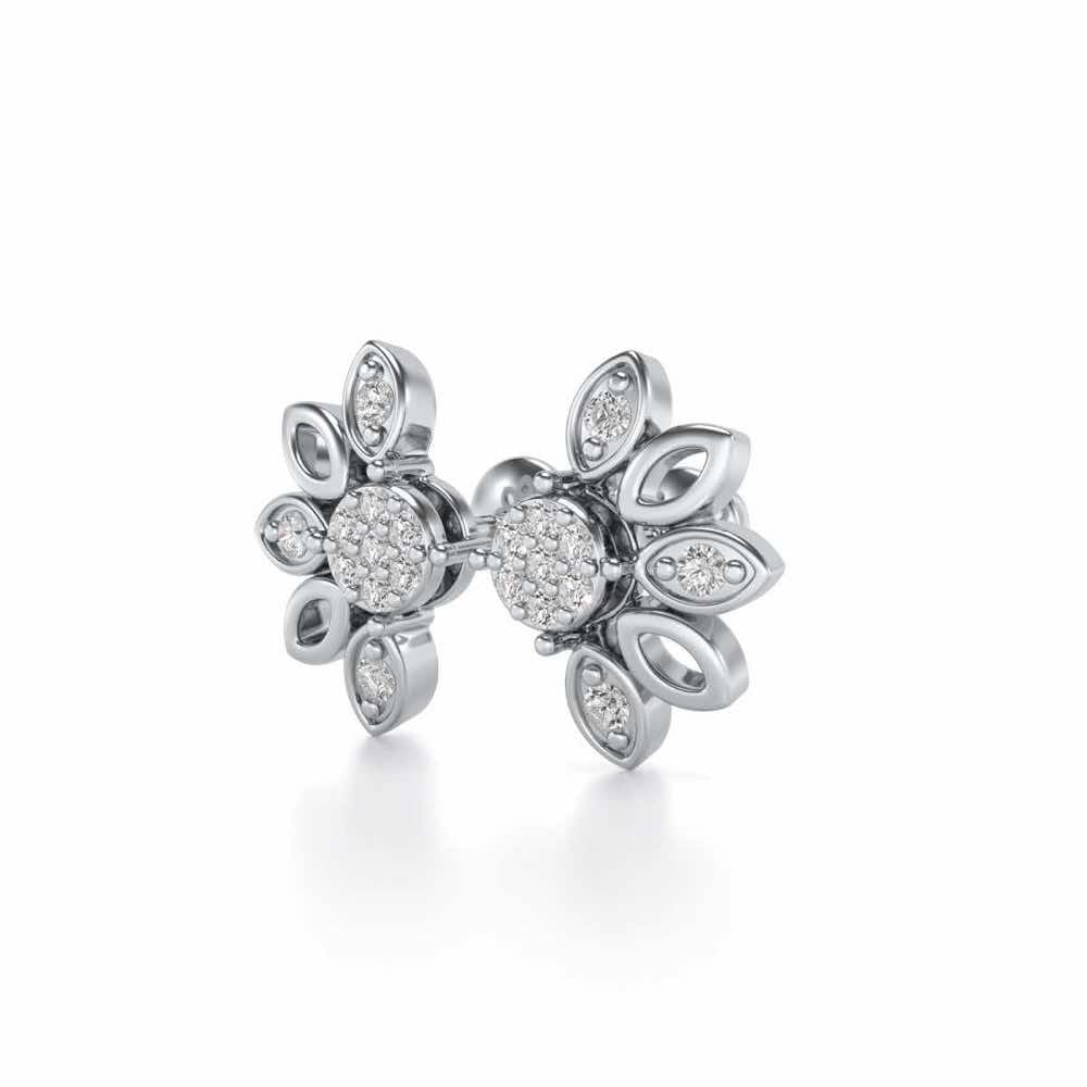 SemiFlora Silver Earrings - White Gold - Image 3