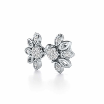 SemiFlora Silver Earrings - White Gold - Image 3