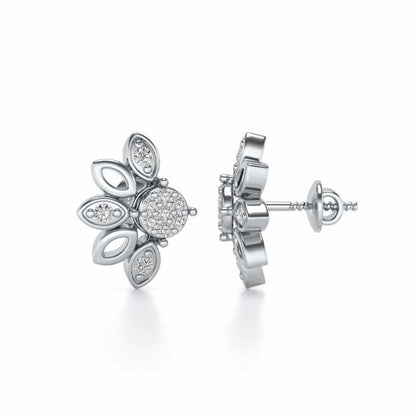 SemiFlora Silver Earrings - White Gold - Image 4