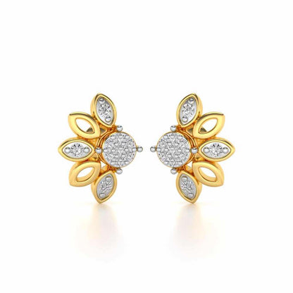 SemiFlora Silver Earrings - Yellow Gold - Image 1