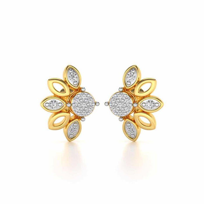 SemiFlora Silver Earrings - Yellow Gold - Image 1