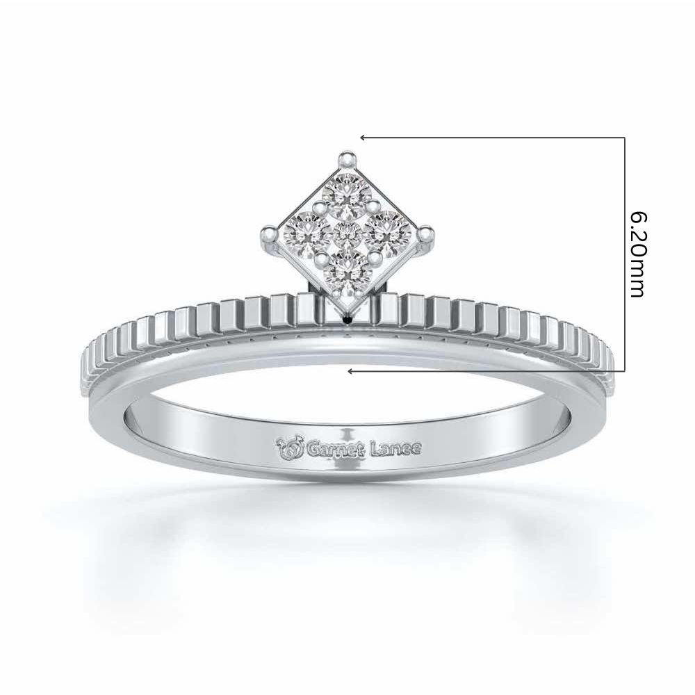 Sequa Silver Ring - White Gold - Image 2