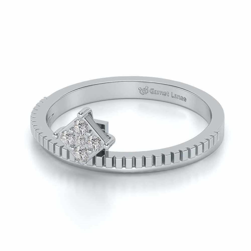 Sequa Silver Ring - White Gold - Image 3