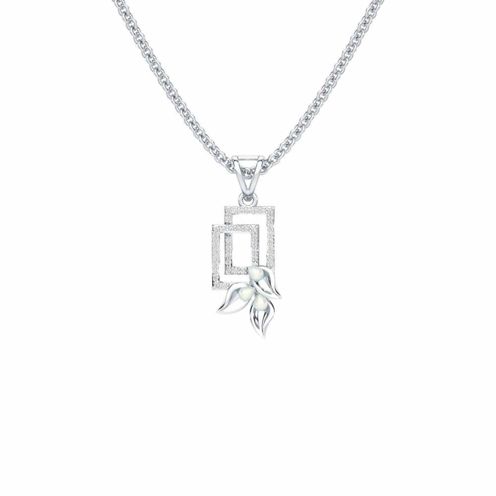 Serendipity Charm Silver Pendant - White Gold - Image 1