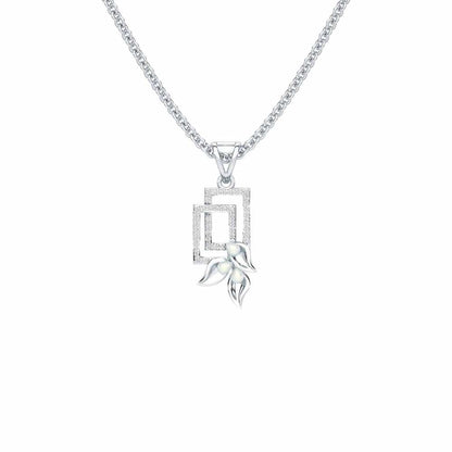 Serendipity Charm Silver Pendant - White Gold - Image 1