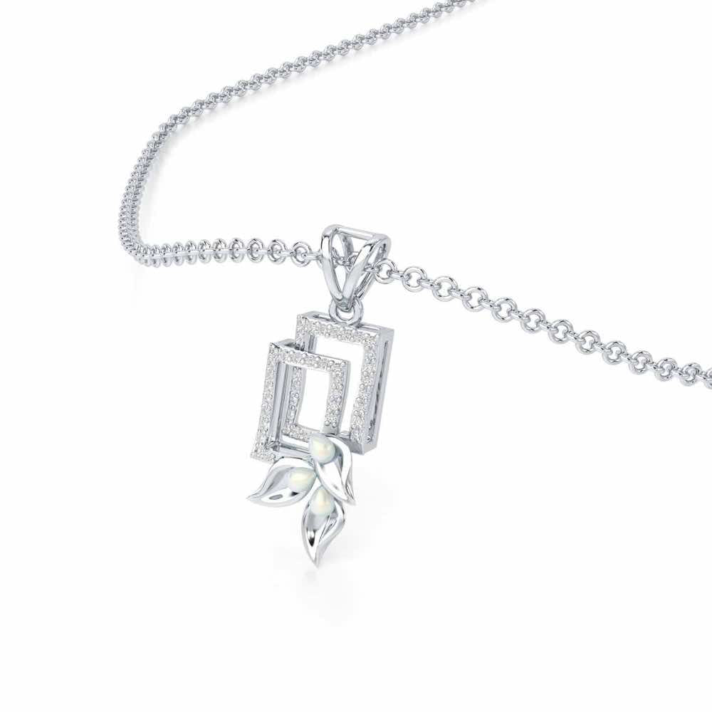 Serendipity Charm Silver Pendant - White Gold - Image 2