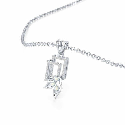 Serendipity Charm Silver Pendant - White Gold - Image 2