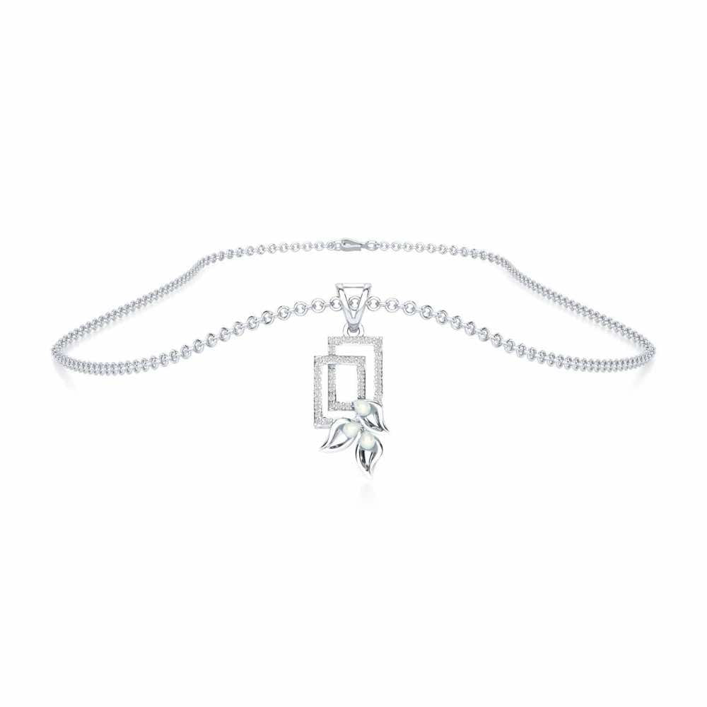 Serendipity Charm Silver Pendant - White Gold - Image 3