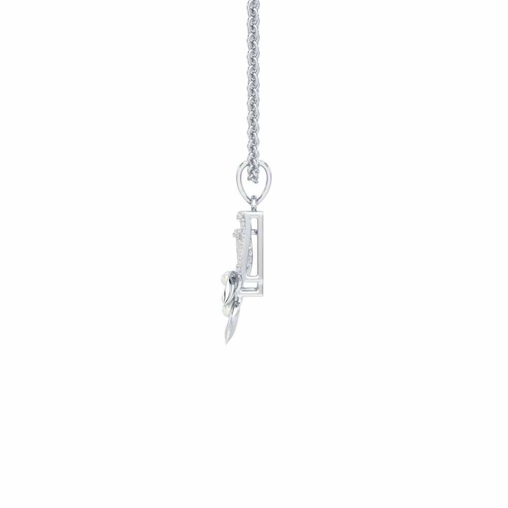 Serendipity Charm Silver Pendant - White Gold - Image 4