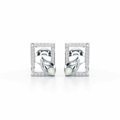 Serendipity Charm Silver Stud Earrings - White Gold - Image 1