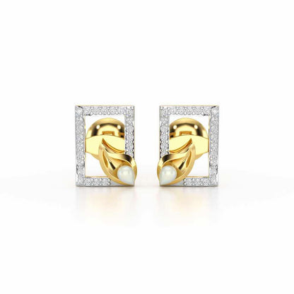 Serendipity Charm Silver Stud Earrings - Yellow Gold - Image 1