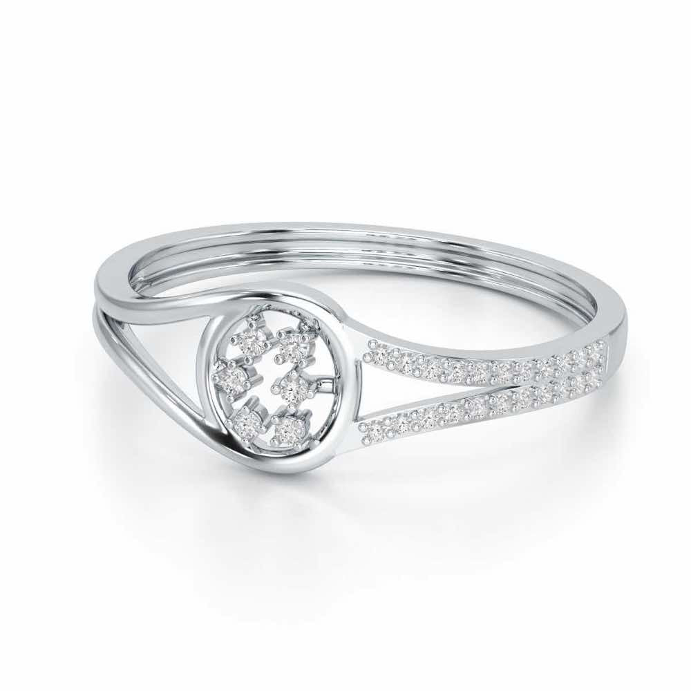 Serene Beauty Silver Ring - White Gold - Image 2