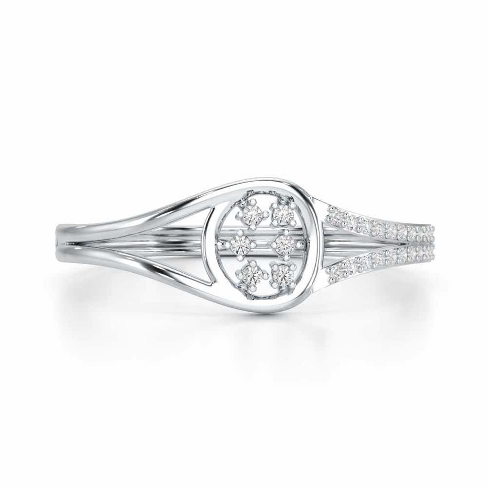 Serene Beauty Silver Ring - White Gold - Image 4