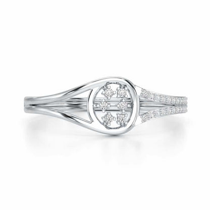 Serene Beauty Silver Ring - White Gold - Image 4