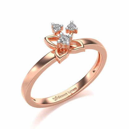 Serene Flora Silver Ring - Rose Gold - Image 1