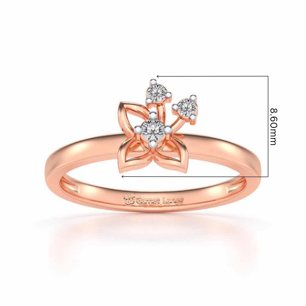 Serene Flora Silver Ring - Rose Gold - Image 2