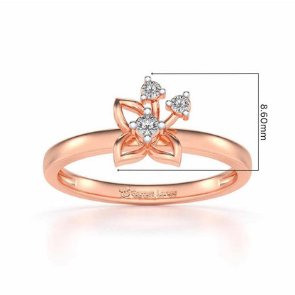 Serene Flora Silver Ring - Rose Gold - Image 2