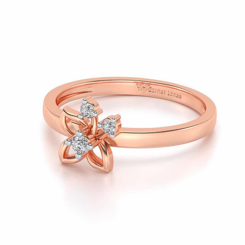 Serene Flora Silver Ring - Rose Gold - Image 3