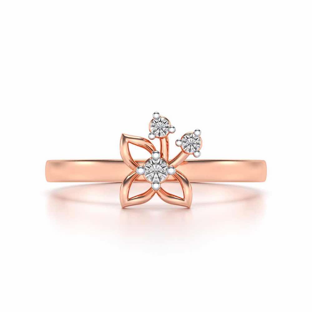 Serene Flora Silver Ring - Rose Gold - Image 5