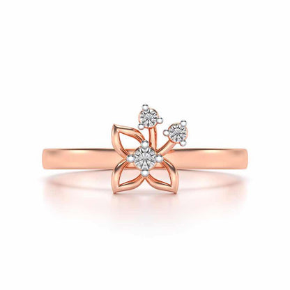Serene Flora Silver Ring - Rose Gold - Image 5