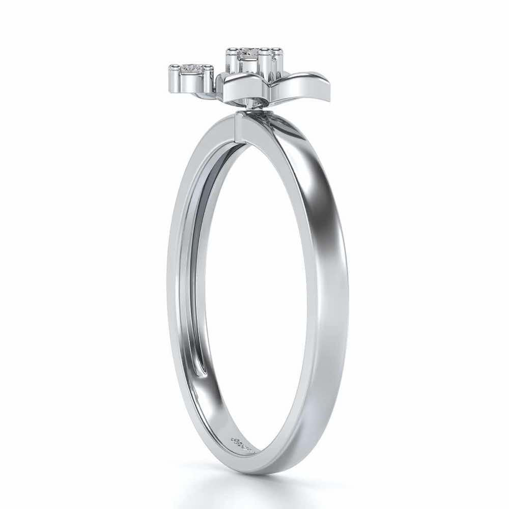 Serene Flora Silver Ring - White Gold - Image 4