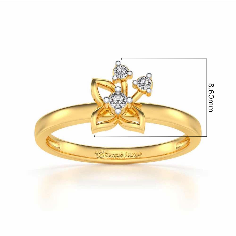 Serene Flora Silver Ring - Yellow Gold - Image 2