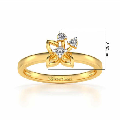 Serene Flora Silver Ring - Yellow Gold - Image 2