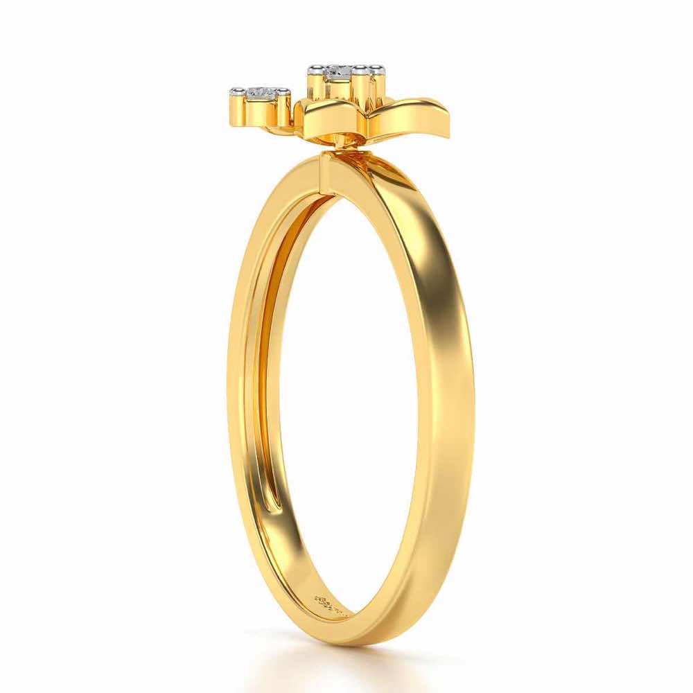 Serene Flora Silver Ring - Yellow Gold - Image 4