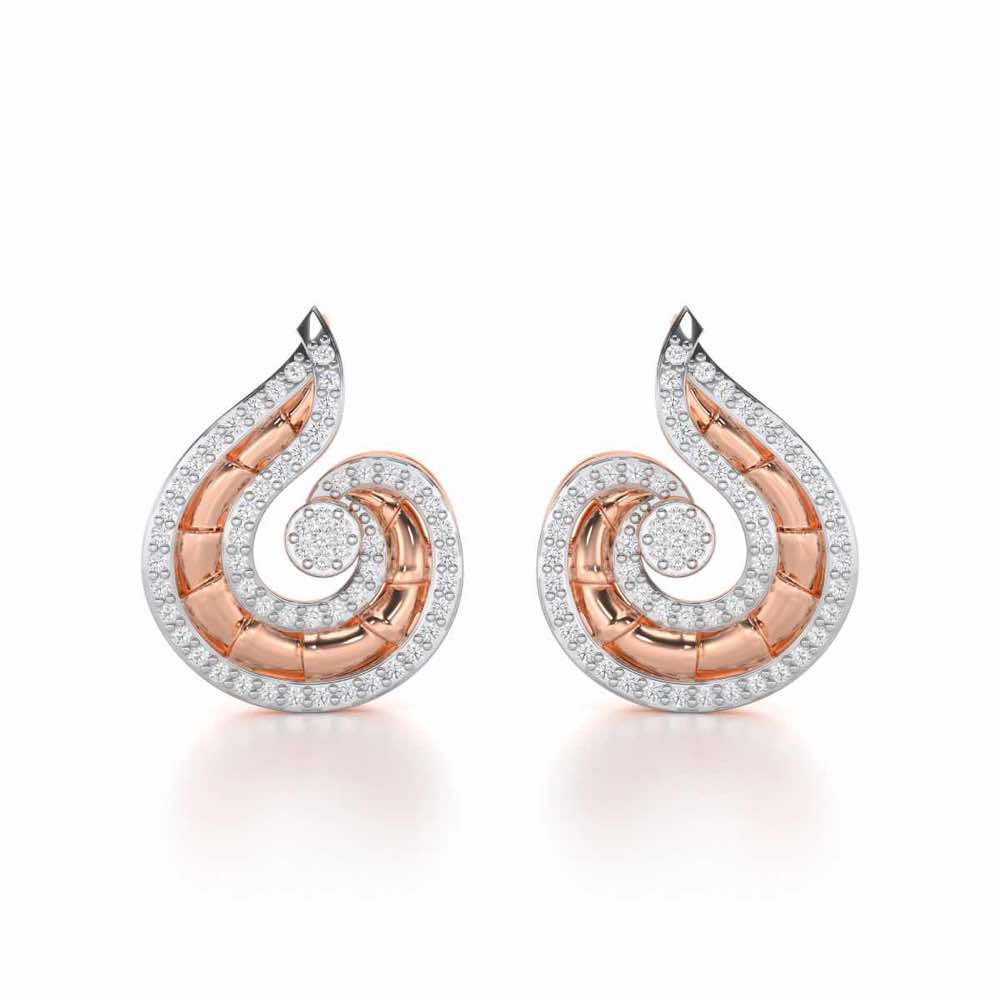 Serene Glow Silver Earrings - Rose Gold - Image 1