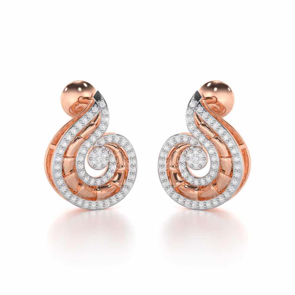 Serene Glow Silver Earrings - Rose Gold - Image 2