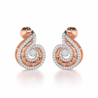 Serene Glow Silver Earrings - Rose Gold - Image 2