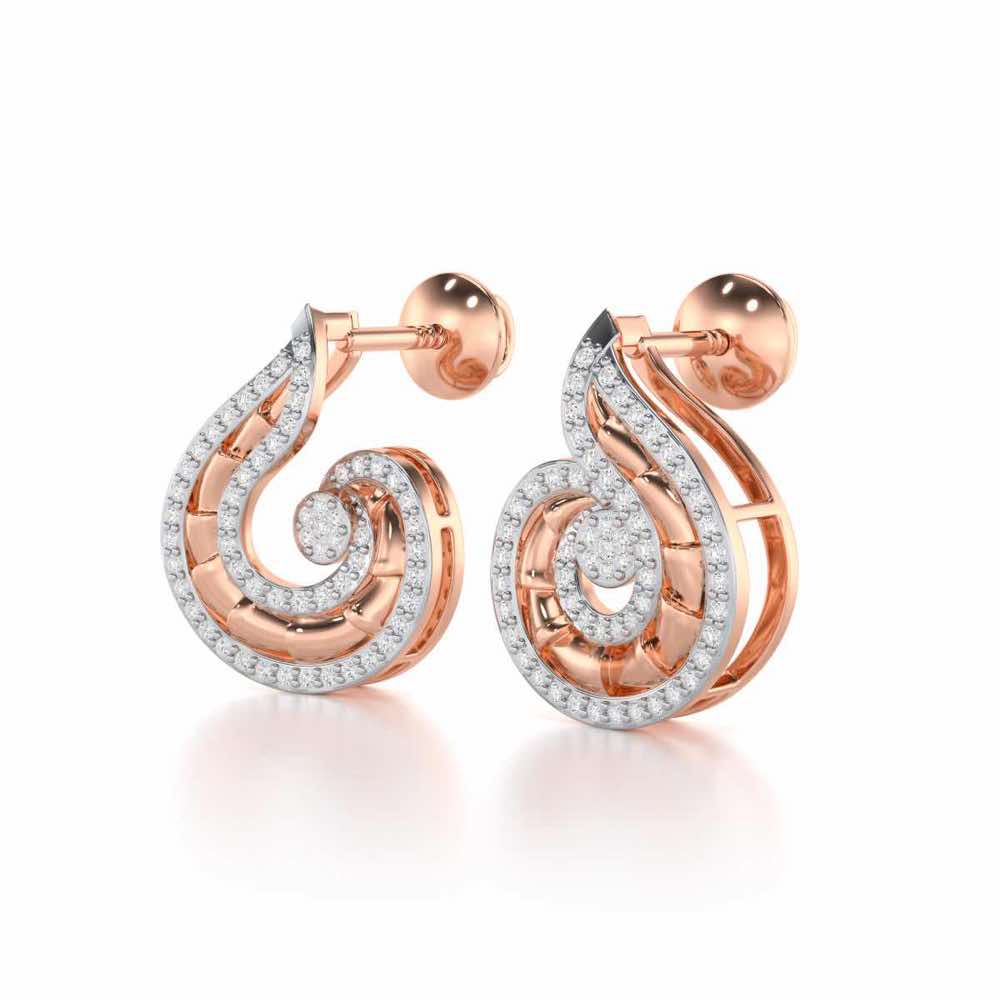 Serene Glow Silver Earrings - Rose Gold - Image 3