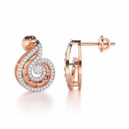 Serene Glow Silver Earrings - Rose Gold - Image 4