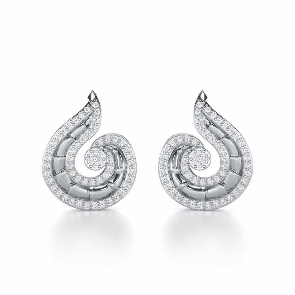 Serene Glow Silver Earrings - White Gold - Image 1