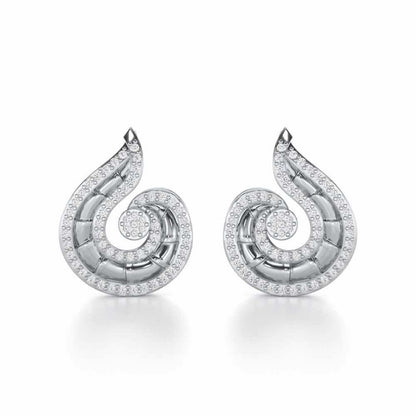 Serene Glow Silver Earrings - White Gold - Image 1