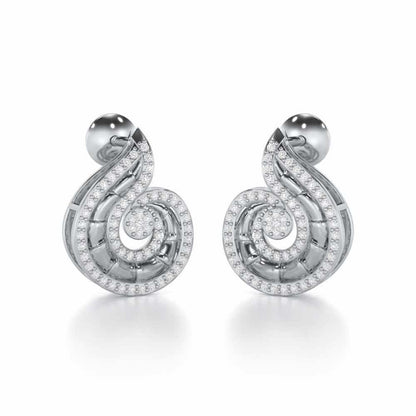 Serene Glow Silver Earrings - White Gold - Image 2
