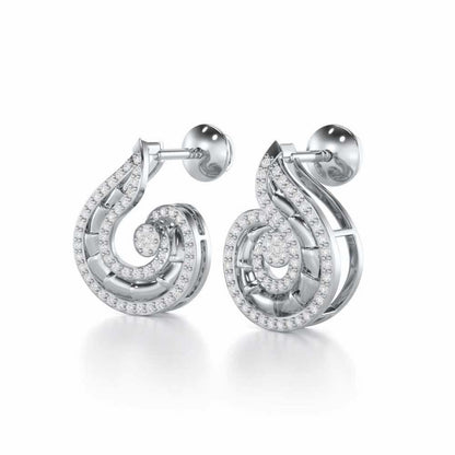 Serene Glow Silver Earrings - White Gold - Image 3