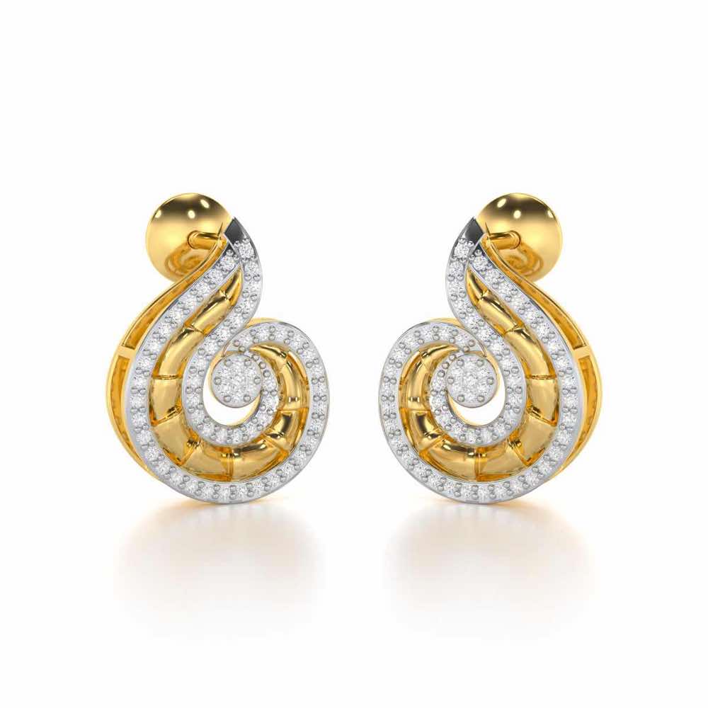 Serene Glow Silver Earrings - Yellow Gold - Image 2