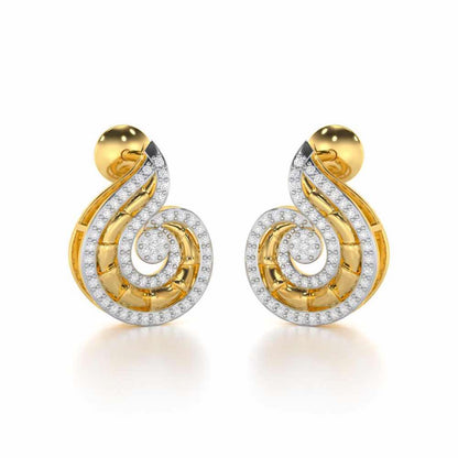 Serene Glow Silver Earrings - Yellow Gold - Image 2